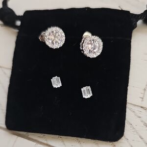 NWT- Elegant Silver Stud Earrings